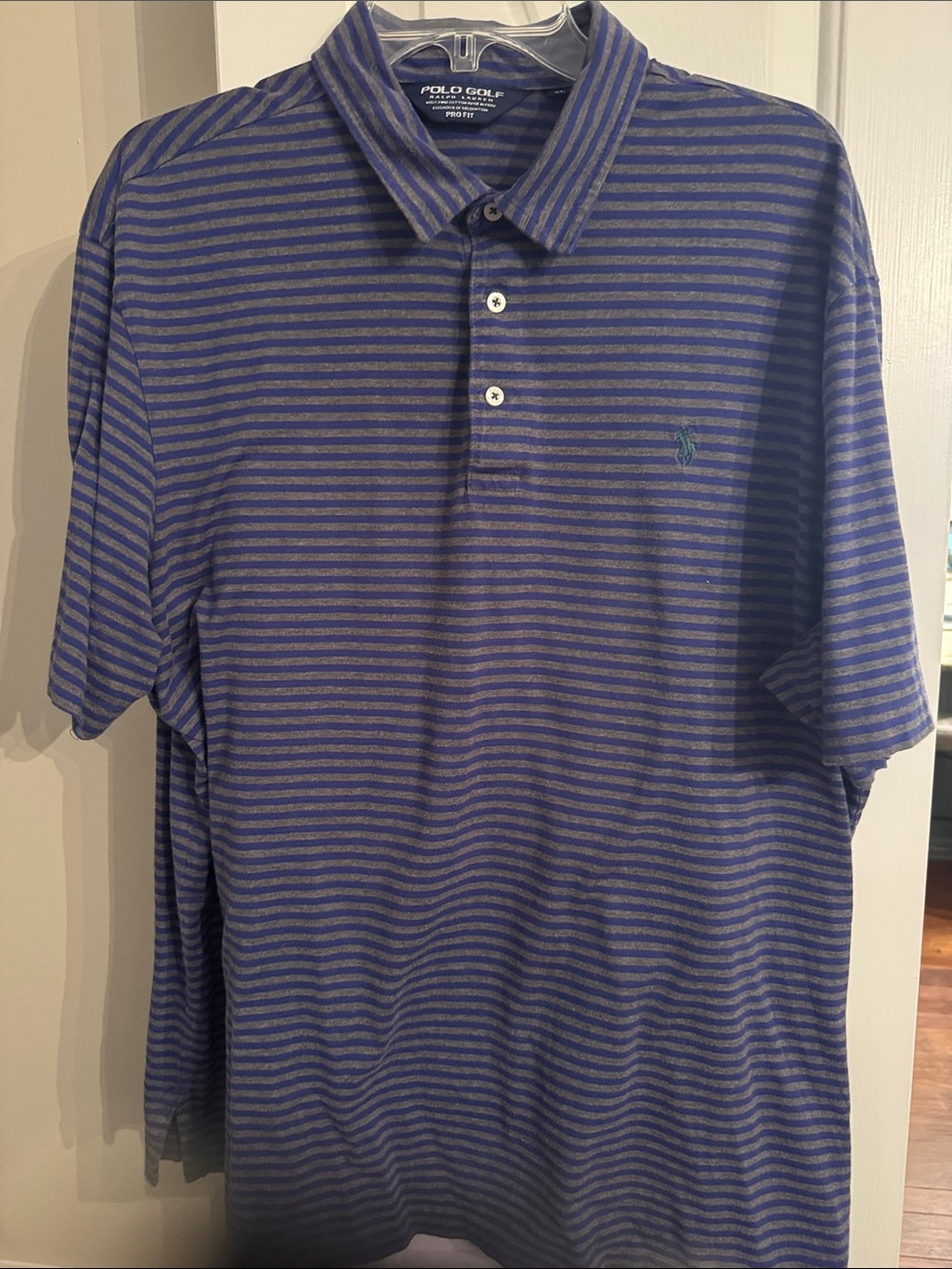 Ralph Lauren Polo Golf Navy & Gray Striped Short-Sleeve Polo